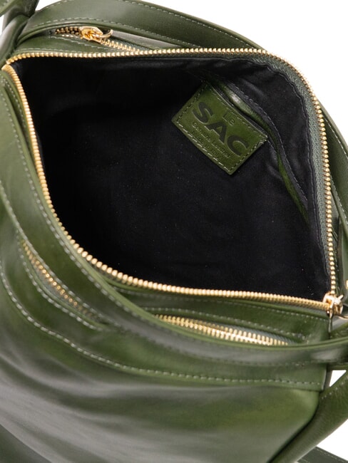 TRIO Sac &agrave; dos en cuir nappa vert - Sacs pour Femme