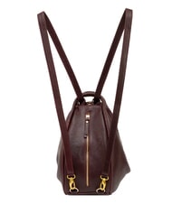 LESAC TRIO Sac &agrave; dos en cuir nappa bordeaux fonc&eacute; - Sacs pour Femme - 2