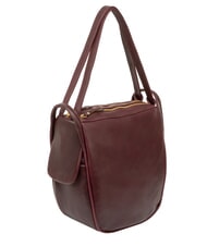 LESAC TRIO Sac &agrave; dos en cuir nappa bordeaux fonc&eacute; - Sacs pour Femme - 3