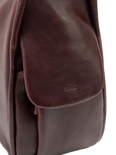 TRIO Sac &agrave; dos en cuir nappa bordeaux fonc&eacute; - Sacs pour Femme