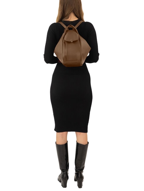 TRIO Sac &agrave; dos en cuir nappa tourterelle - Sacs pour Femme