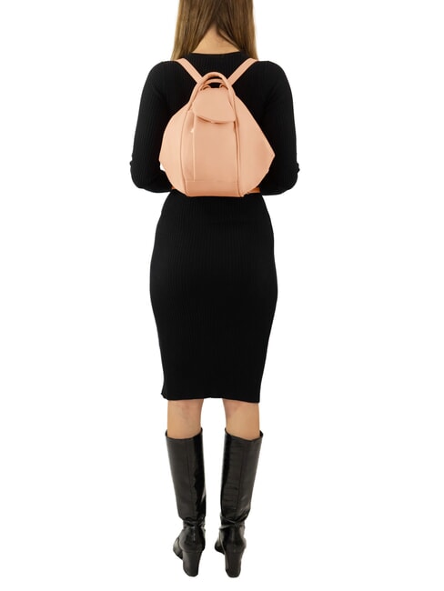 TRIO Sac &agrave; dos en cuir nappa saumon - Sacs pour Femme