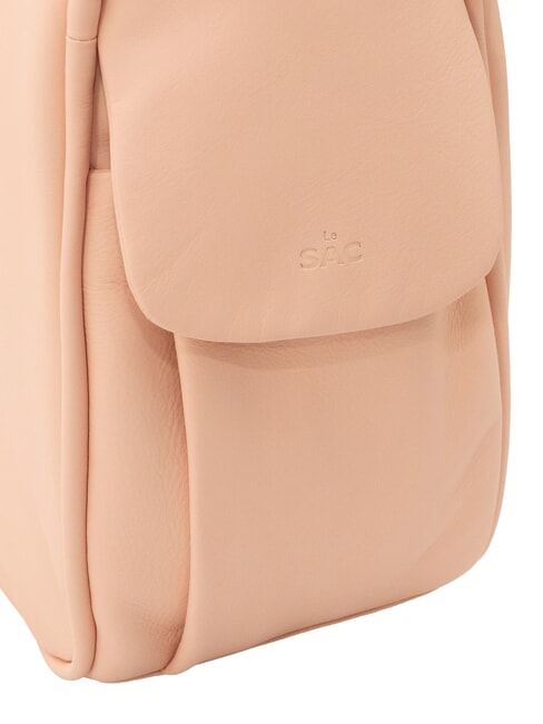 TRIO Sac &agrave; dos en cuir nappa saumon - Sacs pour Femme