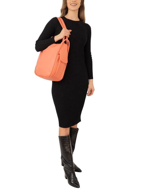 TRIO Sac &agrave; dos en cuir nappa corail - Sacs pour Femme