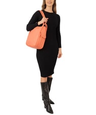 LESAC TRIO Sac &agrave; dos en cuir nappa corail - Sacs pour Femme - 4