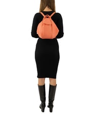 LESAC TRIO Sac &agrave; dos en cuir nappa corail - Sacs pour Femme - 6