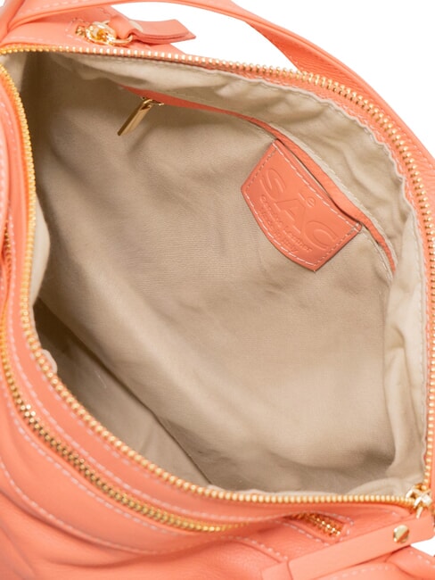 TRIO Sac &agrave; dos en cuir nappa corail - Sacs pour Femme