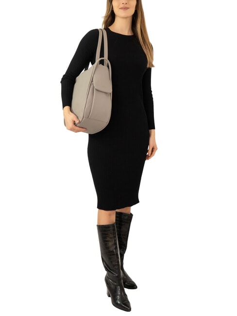 TRIO Sac &agrave; dos en cuir nappa gris - Sacs pour Femme