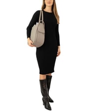 LESAC TRIO Sac &agrave; dos en cuir nappa gris - Sacs pour Femme - 4