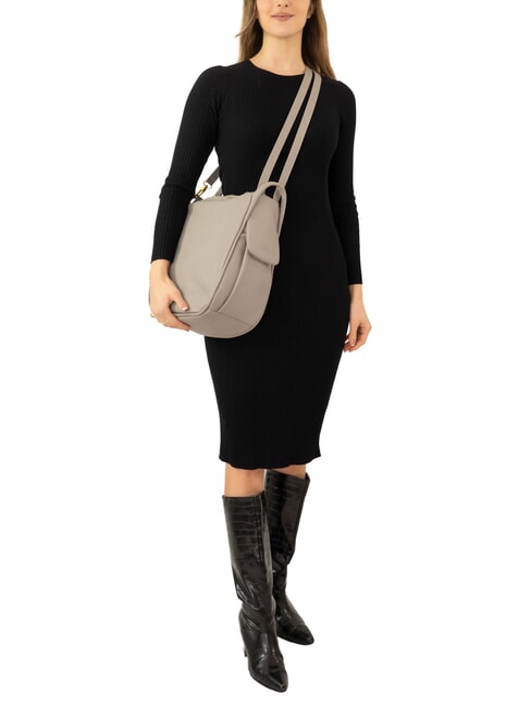 TRIO Sac &agrave; dos en cuir nappa gris - Sacs pour Femme