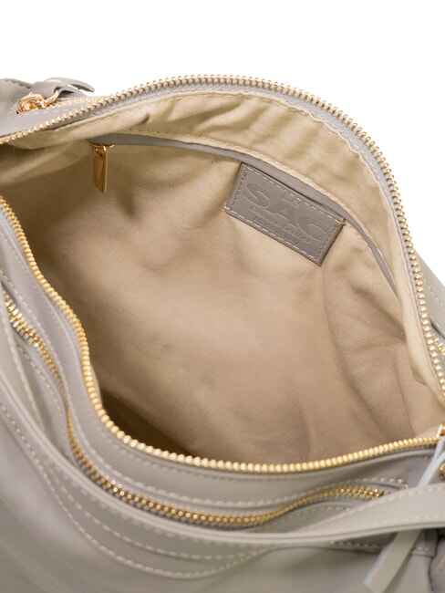 TRIO Sac &agrave; dos en cuir nappa gris - Sacs pour Femme