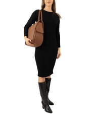 LESAC TRIO Sac &agrave; dos en cuir nappa chocolat - Sacs pour Femme - 4