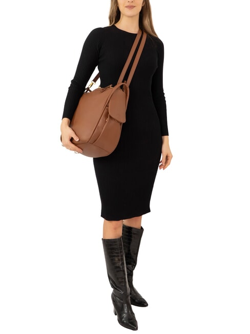 TRIO Sac &agrave; dos en cuir nappa chocolat - Sacs pour Femme