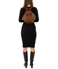 LESAC TRIO Sac &agrave; dos en cuir nappa chocolat - Sacs pour Femme - 6