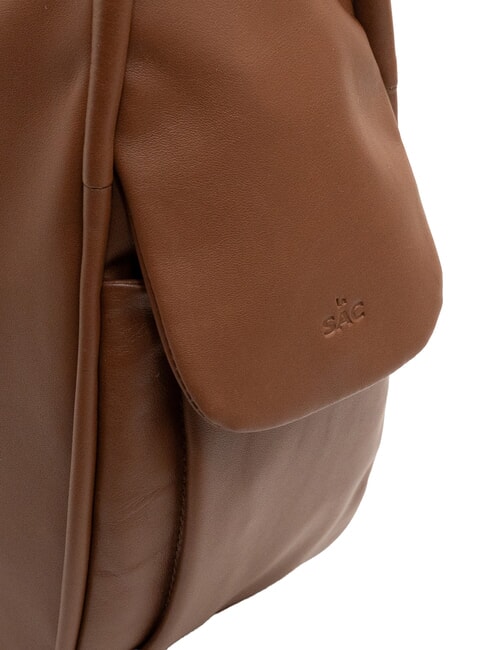TRIO Sac &agrave; dos en cuir nappa chocolat - Sacs pour Femme
