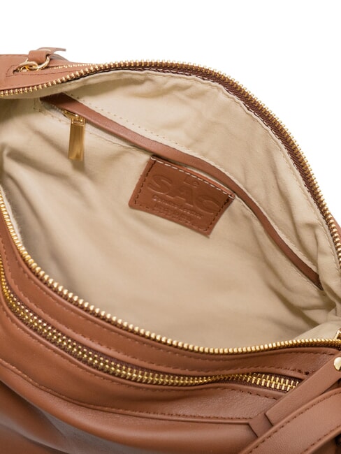 TRIO Sac &agrave; dos en cuir nappa chocolat - Sacs pour Femme