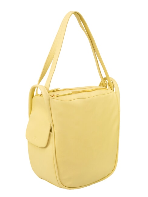 TRIO Sac &agrave; dos en cuir nappa jaune - Sacs pour Femme