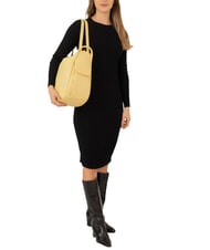 LESAC TRIO Sac &agrave; dos en cuir nappa jaune - Sacs pour Femme - 4