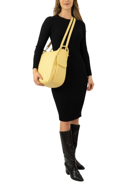 TRIO Sac &agrave; dos en cuir nappa jaune - Sacs pour Femme