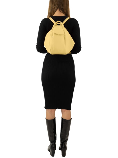 TRIO Sac &agrave; dos en cuir nappa jaune - Sacs pour Femme