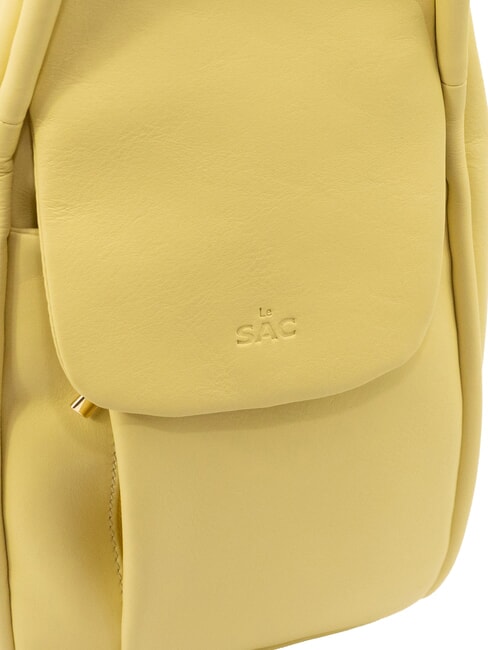 TRIO Sac &agrave; dos en cuir nappa jaune - Sacs pour Femme