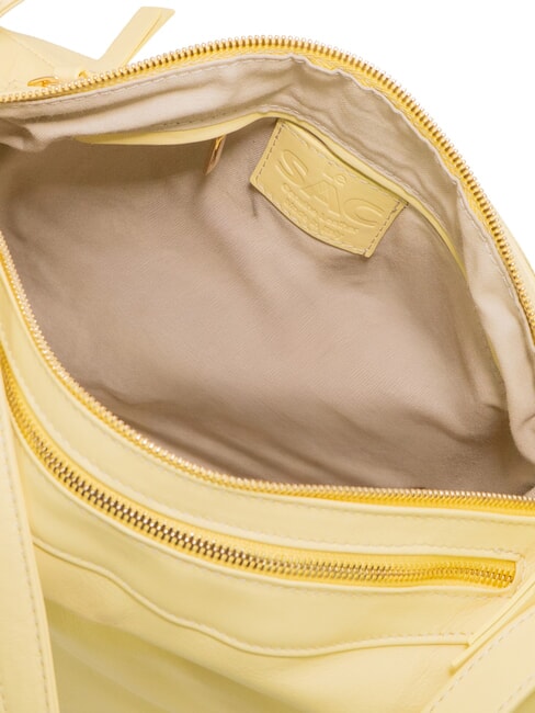 TRIO Sac &agrave; dos en cuir nappa jaune - Sacs pour Femme
