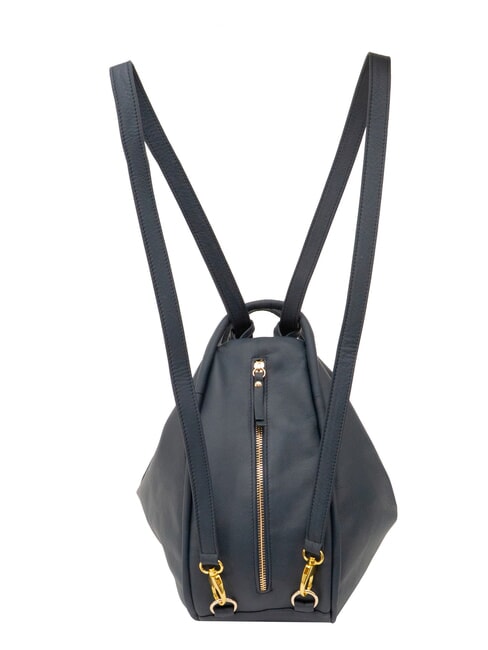 TRIO Sac &agrave; dos en cuir nappa bleu - Sacs pour Femme