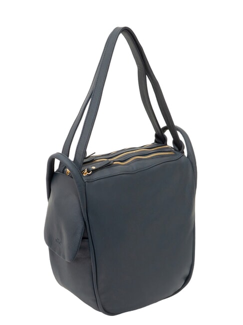 TRIO Sac &agrave; dos en cuir nappa bleu - Sacs pour Femme