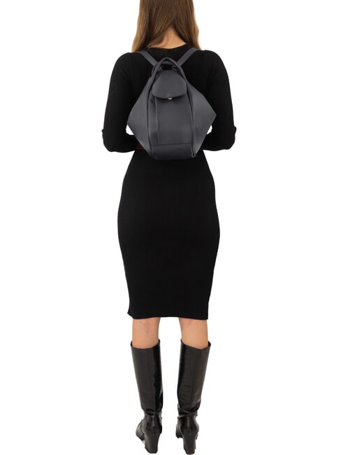 TRIO Sac &agrave; dos en cuir nappa bleu - Sacs pour Femme