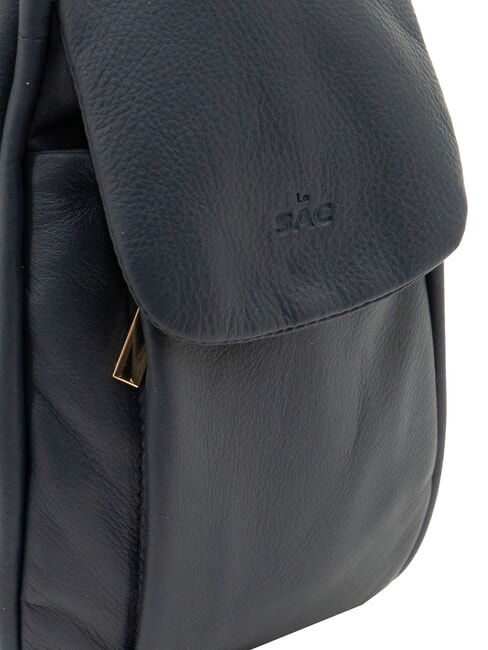 TRIO Sac &agrave; dos en cuir nappa bleu - Sacs pour Femme