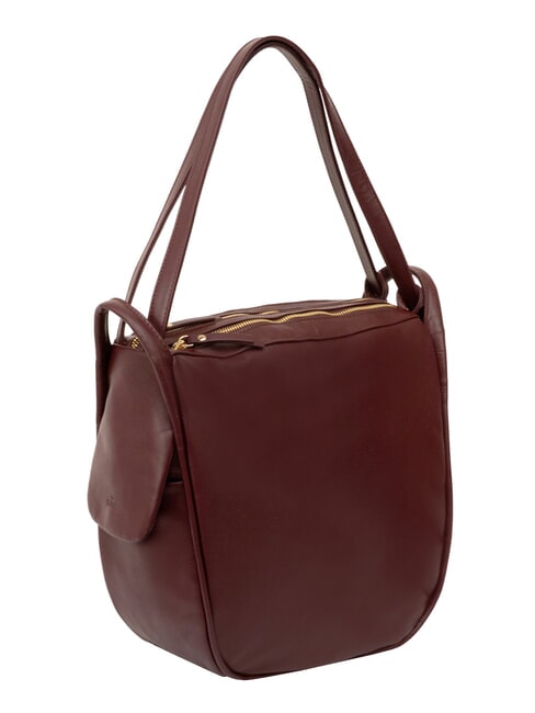 TRIO Sac &agrave; dos en cuir nappa raisin marc - Sacs pour Femme