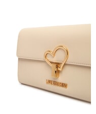 LOVE MOSCHINO HEART TURNLOCK Petit sac bandouli&egrave;re Ivoire - Sacs pour Femme - 3