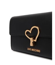 LOVE MOSCHINO HEART TURNLOCK Petit sac bandouli&egrave;re Noir - Sacs pour Femme - 3