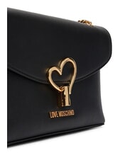 LOVE MOSCHINO HEART TURNLOCK Sac bandouli&egrave;re convertible Noir - Sacs pour Femme - 3