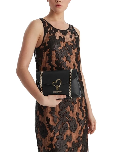 HEART TURNLOCK Sac bandouli&egrave;re convertible Noir - Sacs pour Femme