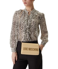 LOVE MOSCHINO SMART DAILY Pochette avec bandouli&egrave;re cha&icirc;ne beurre - Sacs pour Femme - 5