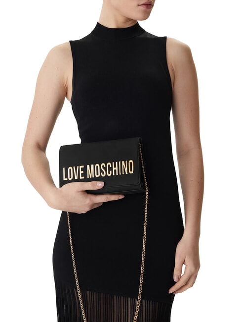 SMART DAILY Pochette avec bandouli&egrave;re cha&icirc;ne Noir - Sacs pour Femme