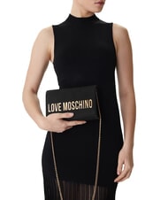 LOVE MOSCHINO SMART DAILY Pochette avec bandouli&egrave;re cha&icirc;ne Noir - Sacs pour Femme - 5