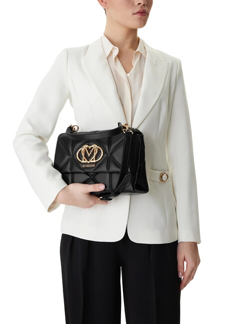 EMBOSSED Sacoche avec bandouli&egrave;re Noir - Sacs pour Femme