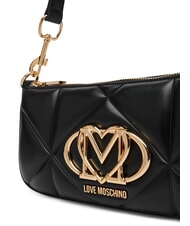 LOVE MOSCHINO EMBOSSED Petit sac bandouli&egrave;re Noir - Sacs pour Femme - 3