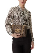 LOVE MOSCHINO EMBOSSED Sac bandouli&egrave;re convertible boue - Sacs pour Femme - 5