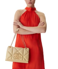 LOVE MOSCHINO EMBOSSED Sac bandouli&egrave;re convertible beurre - Sacs pour Femme - 5