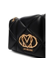 LOVE MOSCHINO EMBOSSED Sac bandouli&egrave;re convertible Noir - Sacs pour Femme - 4