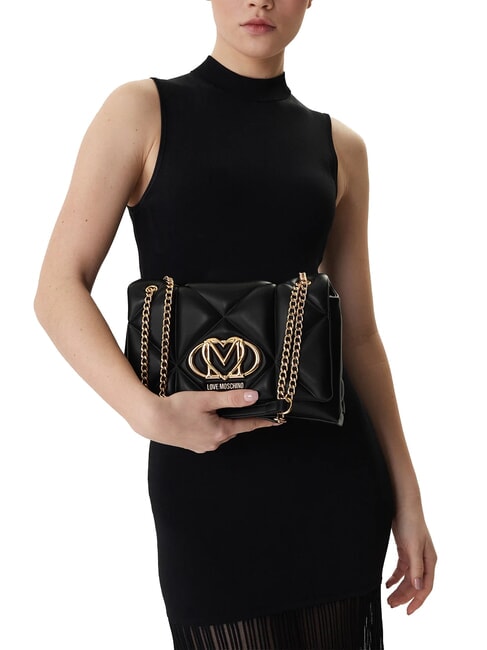 EMBOSSED Sac bandouli&egrave;re convertible Noir - Sacs pour Femme