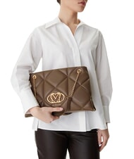 LOVE MOSCHINO EMBOSSED Sac bandouli&egrave;re avec anses en cha&icirc;ne boue - Sacs pour Femme - 5