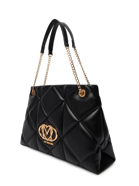 EMBOSSED Sac bandouli&egrave;re avec anses en cha&icirc;ne Noir - Sacs pour Femme