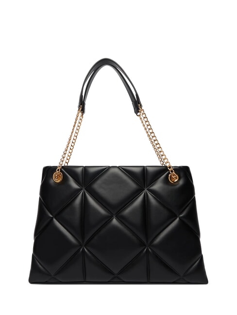 EMBOSSED Sac bandouli&egrave;re avec anses en cha&icirc;ne Noir - Sacs pour Femme