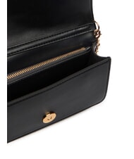 LOVE MOSCHINO EMBOSSED Mini sac bandouli&egrave;re en m&eacute;tal Noir - Portefeuilles Femme - 5