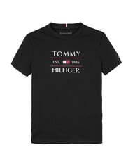 TOMMY HILFIGER TH KIDS T-shirt avec logo maxi imprim&eacute; noir - Tee-shirt enfant - 4