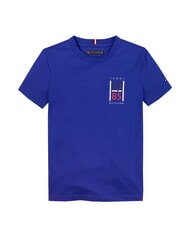 TOMMY HILFIGER TH KIDS T-shirt &agrave; manches courtes pour enfants bleu en coin - Tee-shirt enfant - 4